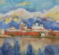 Карапузкина Е. «Панорама Соловков». 2011, акв., бум., 53х100