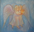 Войнова Е. «Ангелы со свечой. Несущие свет». 2008, х., м., 60х67